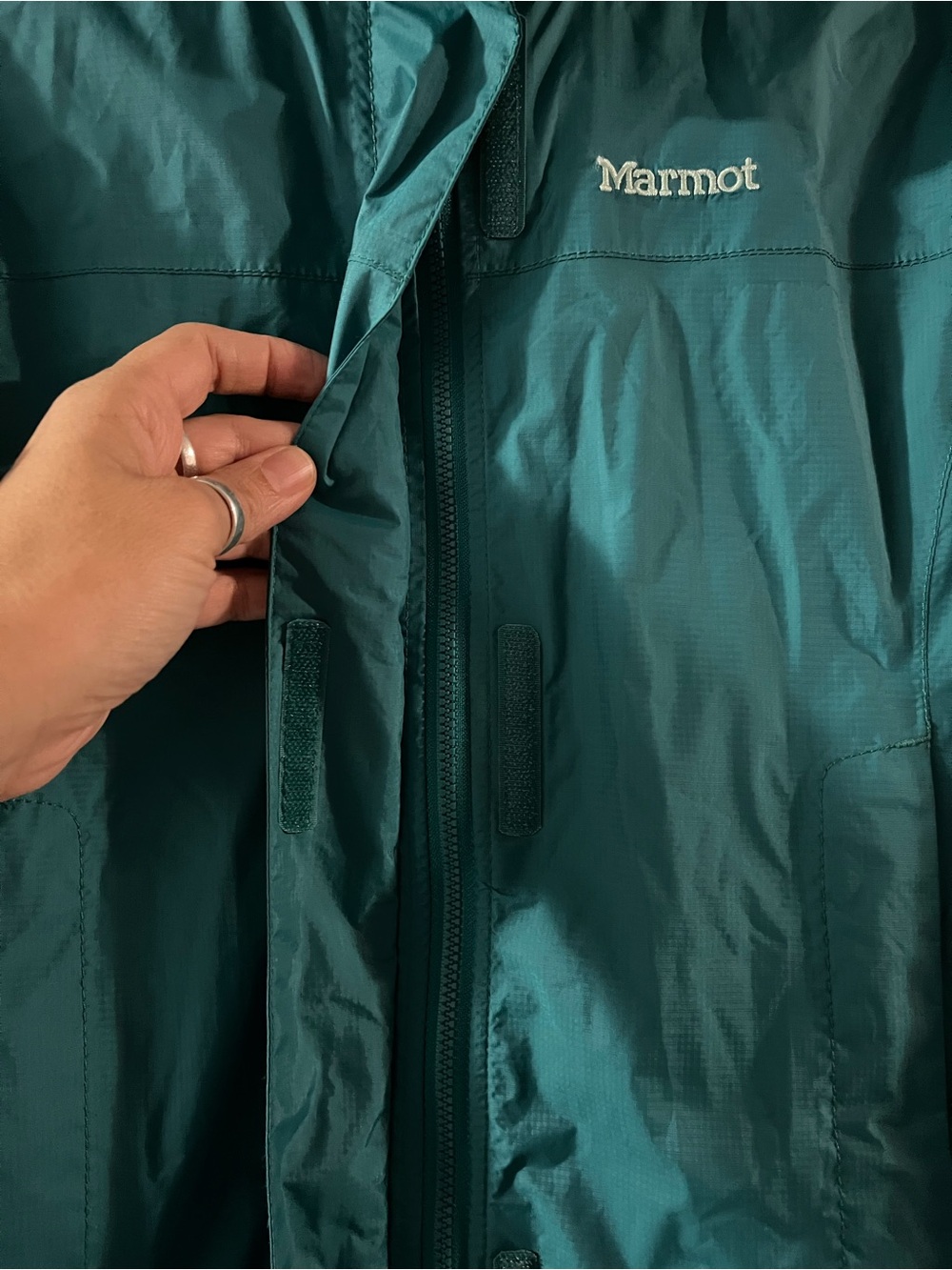 Marmot Dark Teal Hooded Shell Jacket - Picture 5 of 12